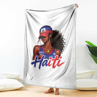 Haitian Girl Throw Blanket Melanin Black Girls Haiti Flag Proud Haitienne