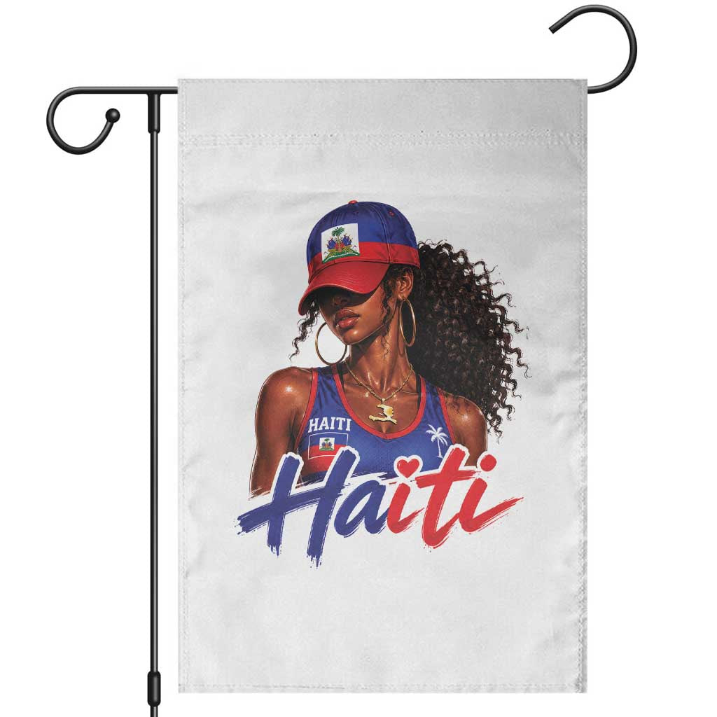 Haitian Girl Garden Flag Melanin Black Girls Haiti Flag Proud Haitienne