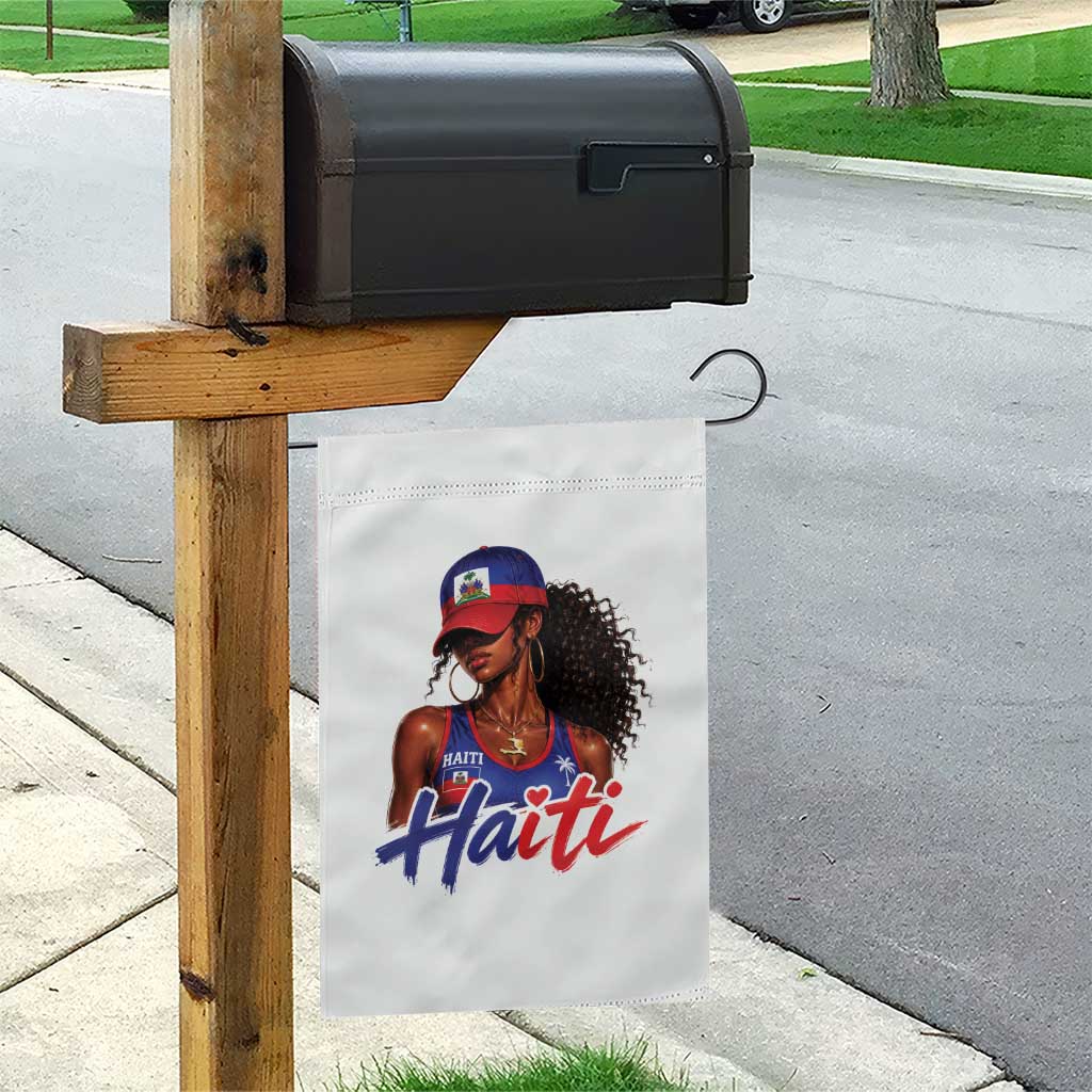 Haitian Girl Garden Flag Melanin Black Girls Haiti Flag Proud Haitienne