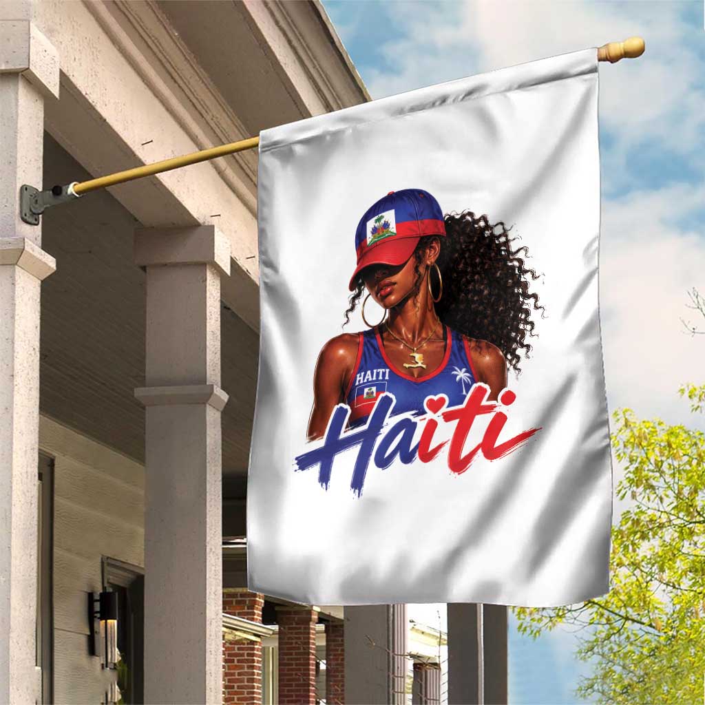 Haitian Girl Garden Flag Melanin Black Girls Haiti Flag Proud Haitienne