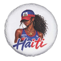 Haitian Girl Spare Tire Cover Melanin Black Girls Haiti Flag Proud Haitienne