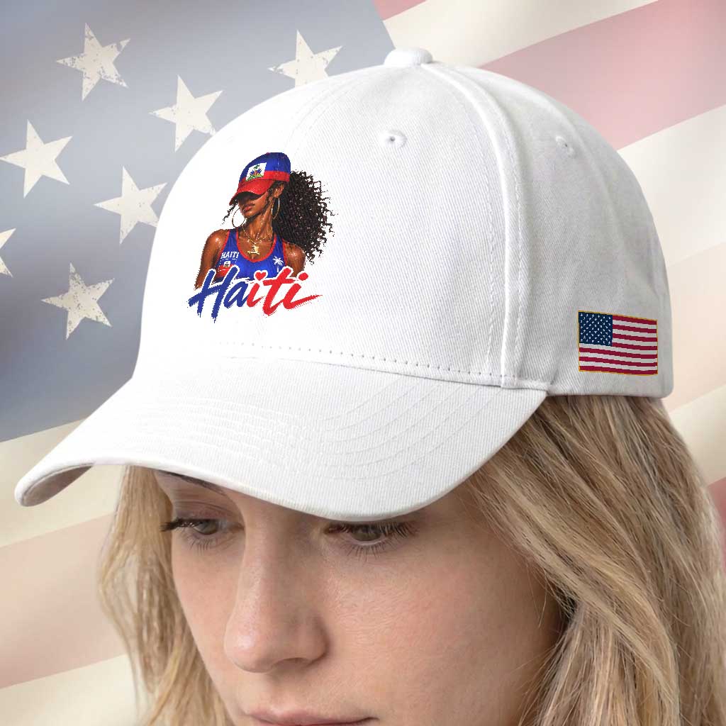Haitian Girl Baseball Cap Melanin Black Girls Haiti Flag Proud Haitienne