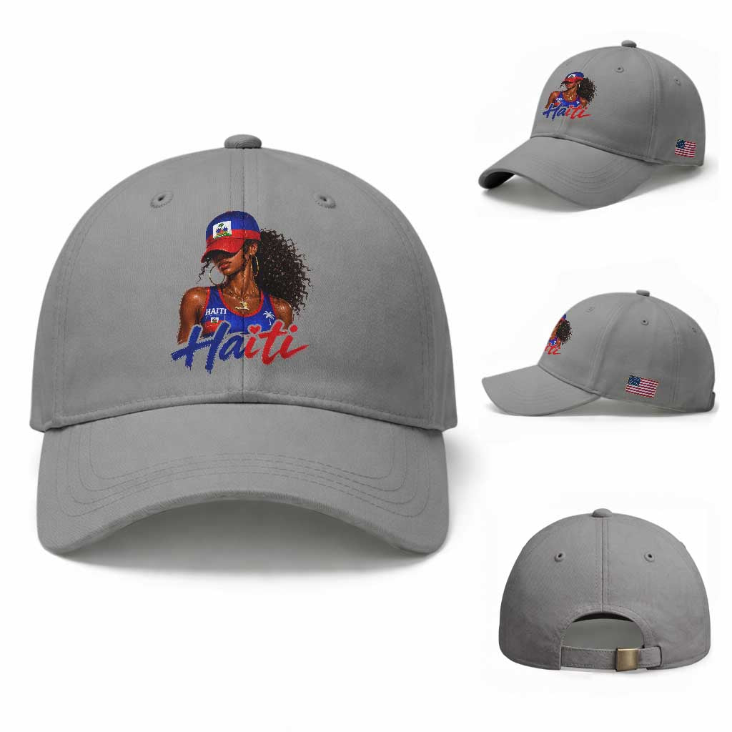 Haitian Girl Baseball Cap Melanin Black Girls Haiti Flag Proud Haitienne