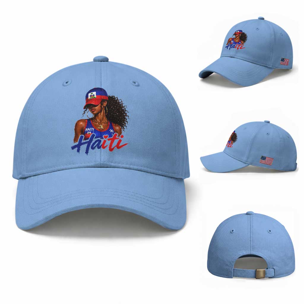 Haitian Girl Baseball Cap Melanin Black Girls Haiti Flag Proud Haitienne