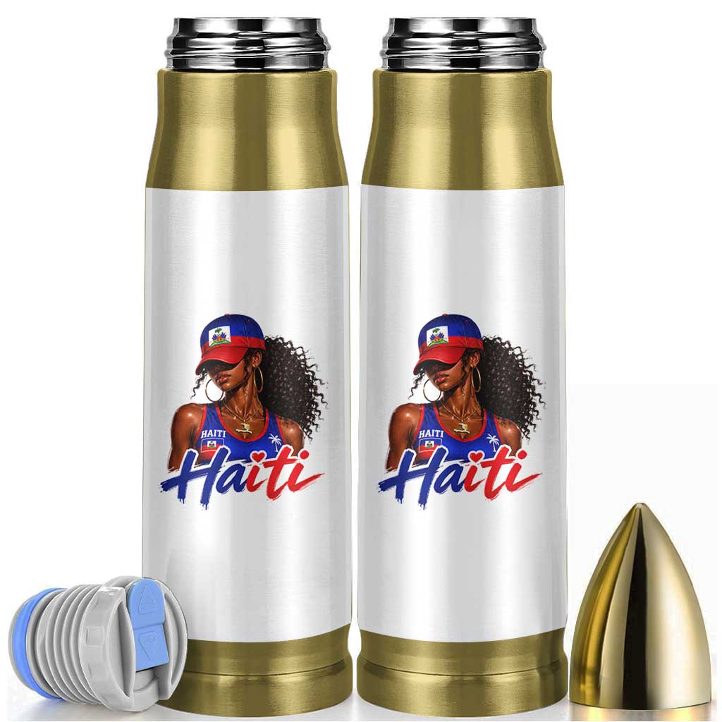 Haitian Girl Bullet Tumbler Melanin Black Girls Haiti Flag Proud Haitienne