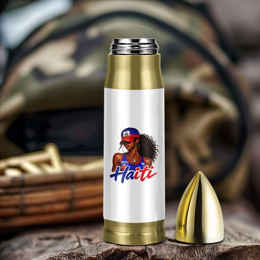 Haitian Girl Bullet Tumbler Melanin Black Girls Haiti Flag Proud Haitienne