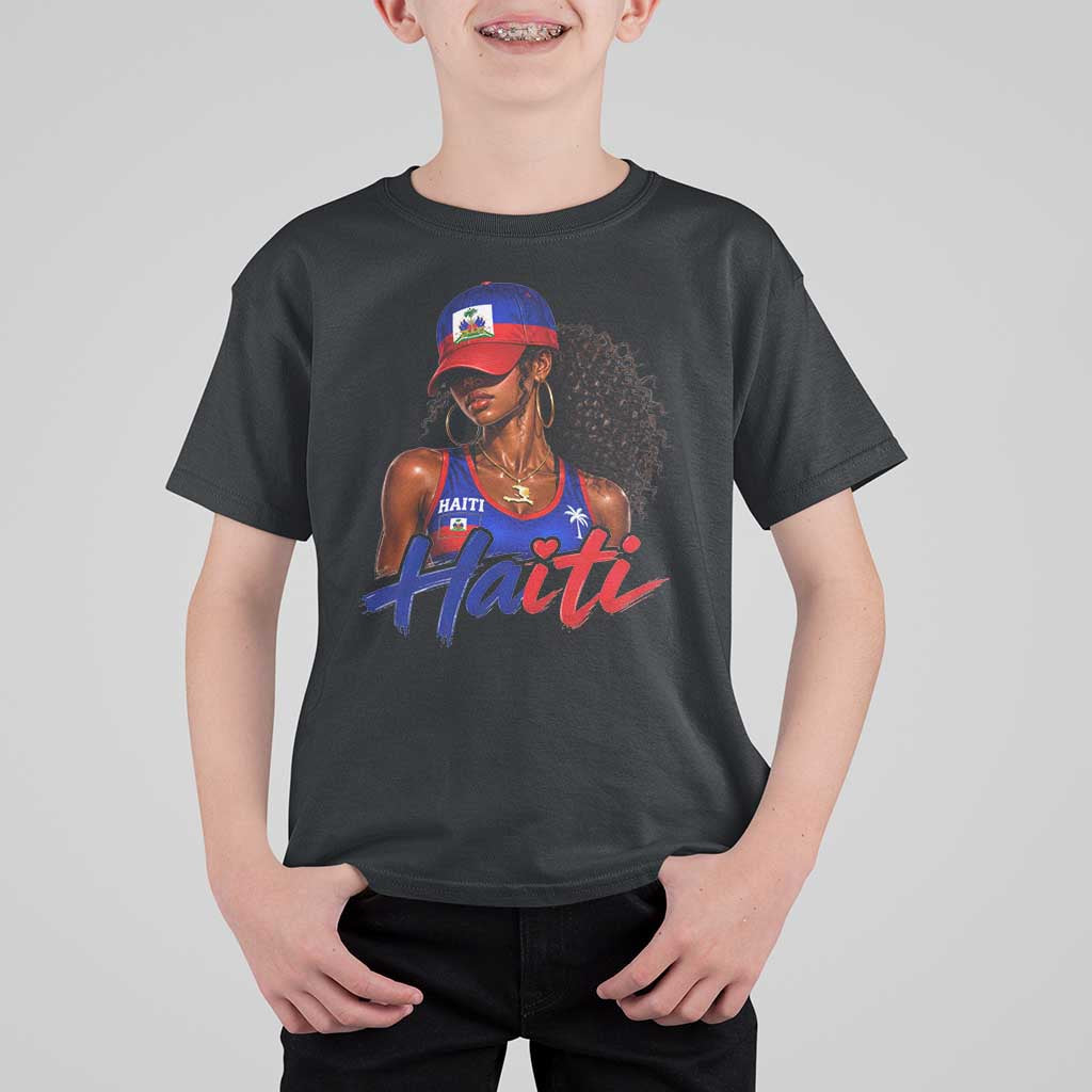 Haitian Girl T Shirt For Kid Melanin Black Girls Haiti Flag Proud Haitienne