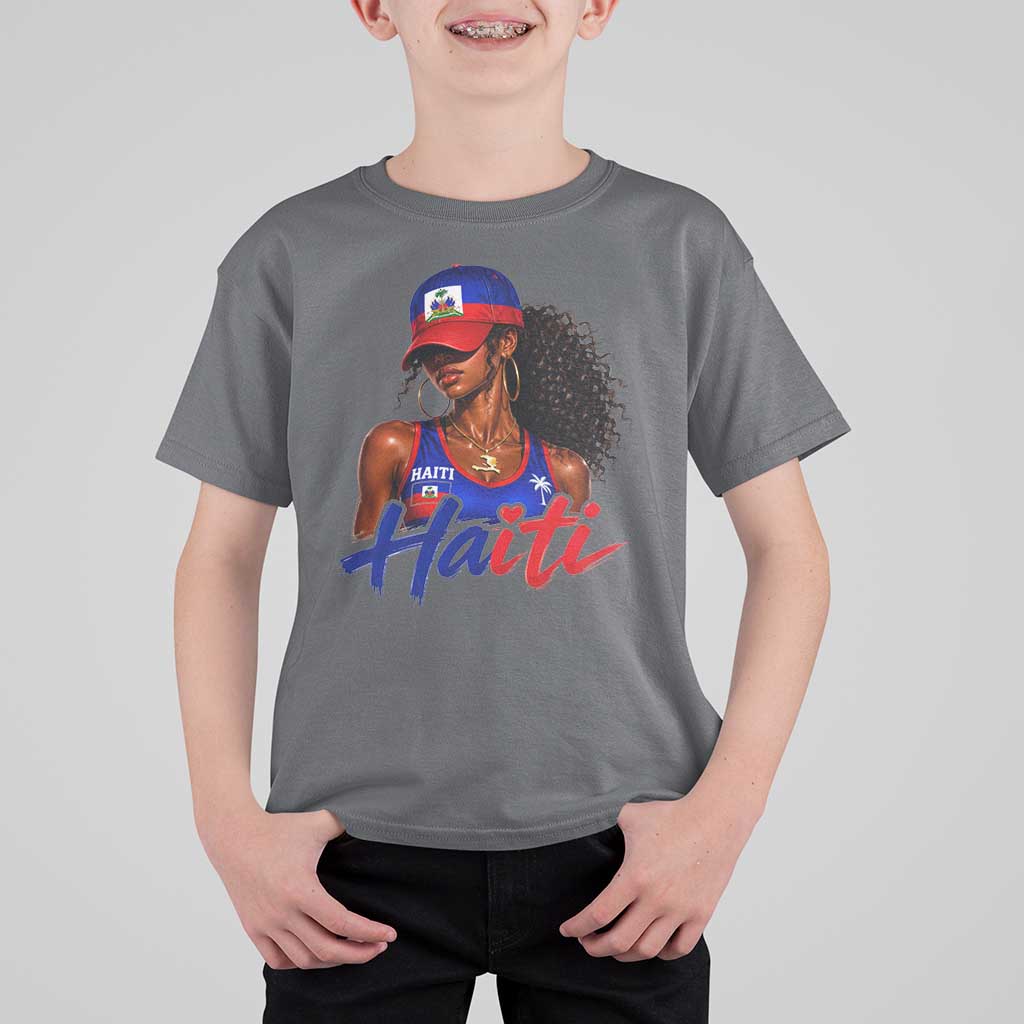 Haitian Girl T Shirt For Kid Melanin Black Girls Haiti Flag Proud Haitienne
