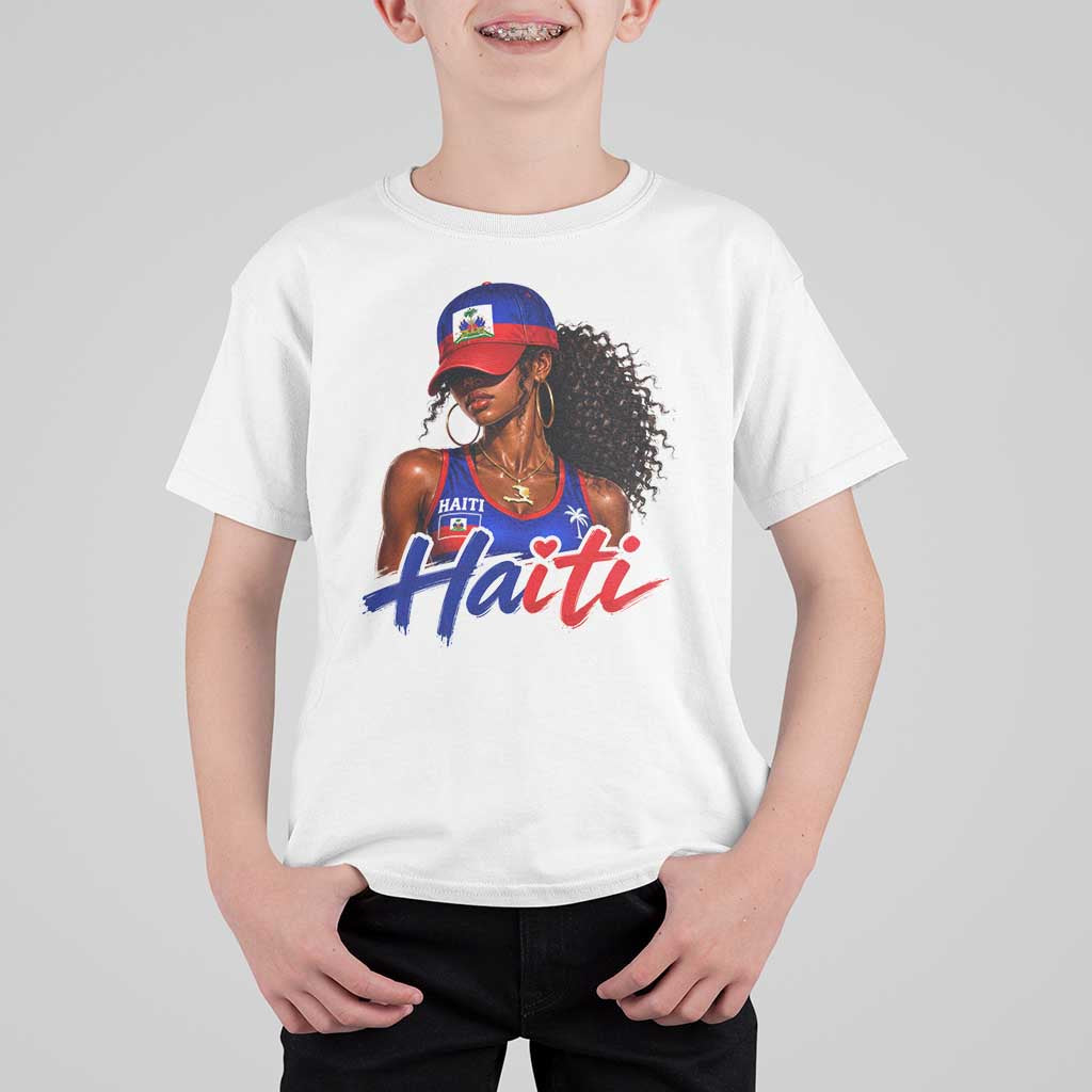 Haitian Girl T Shirt For Kid Melanin Black Girls Haiti Flag Proud Haitienne