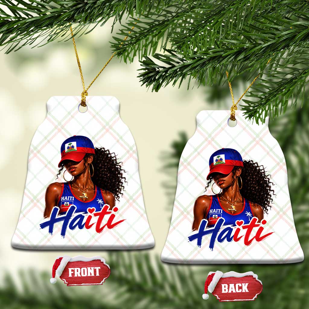 Haitian Girl Ceramic Ornament Melanin Black Girls Haiti Flag Proud Haitienne