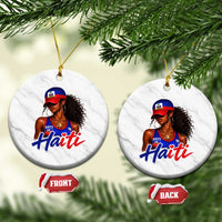Haitian Girl Ceramic Ornament Melanin Black Girls Haiti Flag Proud Haitienne