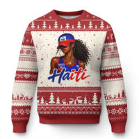 Haitian Girl Ugly Christmas Sweater Melanin Black Girls Haiti Flag Proud Haitienne