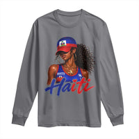 Haitian Girl Long Sleeve Shirt Melanin Black Girls Haiti Flag Proud Haitienne