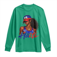 Haitian Girl Long Sleeve Shirt Melanin Black Girls Haiti Flag Proud Haitienne