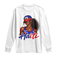 Haitian Girl Long Sleeve Shirt Melanin Black Girls Haiti Flag Proud Haitienne