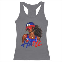 Haitian Girl Racerback Tank Top Melanin Black Girls Haiti Flag Proud Haitienne