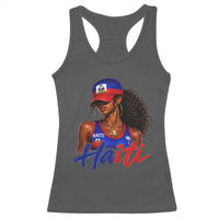 Haitian Girl Racerback Tank Top Melanin Black Girls Haiti Flag Proud Haitienne