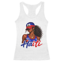 Haitian Girl Racerback Tank Top Melanin Black Girls Haiti Flag Proud Haitienne