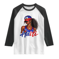 Haitian Girl Raglan Shirt Melanin Black Girls Haiti Flag Proud Haitienne