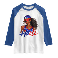 Haitian Girl Raglan Shirt Melanin Black Girls Haiti Flag Proud Haitienne