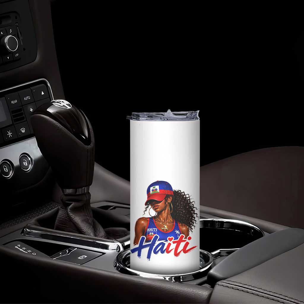 Haitian Girl Skinny Tumbler Melanin Black Girls Haiti Flag Proud Haitienne