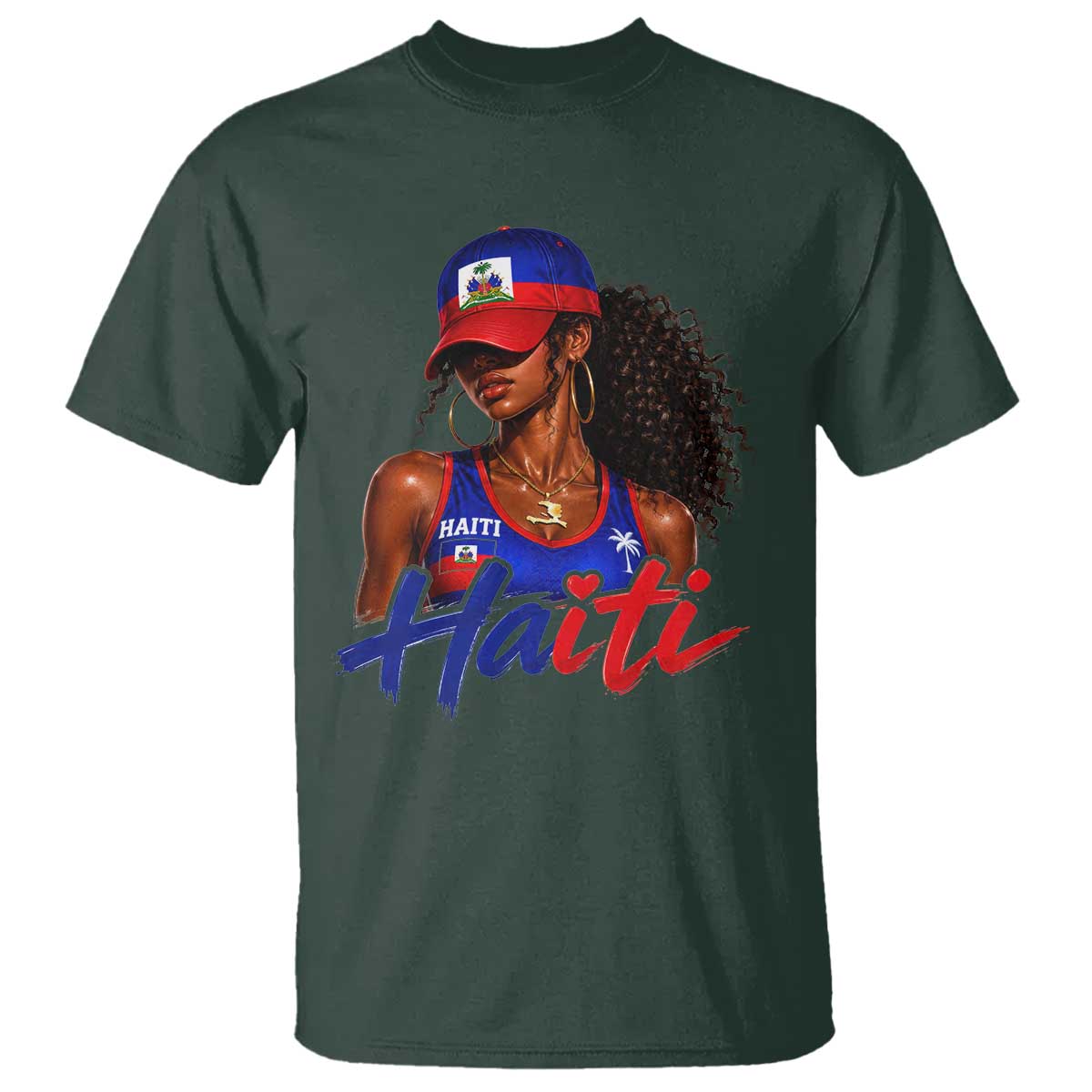 Haitian Girl T Shirt Melanin Black Girls Haiti Flag Proud Haitienne