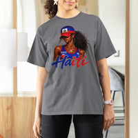Haitian Girl T Shirt For Women Melanin Black Girls Haiti Flag Proud Haitienne
