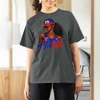 Haitian Girl T Shirt For Women Melanin Black Girls Haiti Flag Proud Haitienne