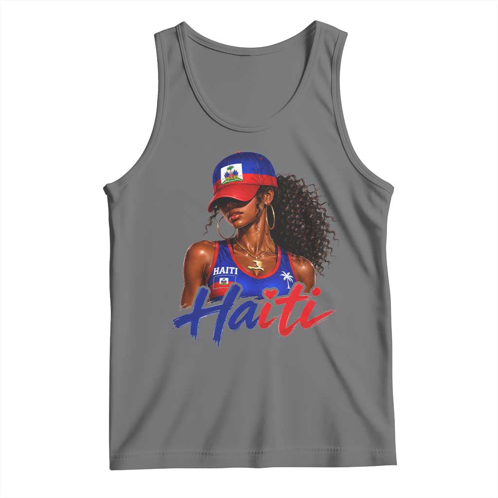 Haitian Girl Tank Top Melanin Black Girls Haiti Flag Proud Haitienne