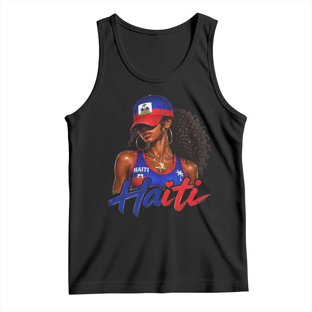 Haitian Girl Tank Top Melanin Black Girls Haiti Flag Proud Haitienne
