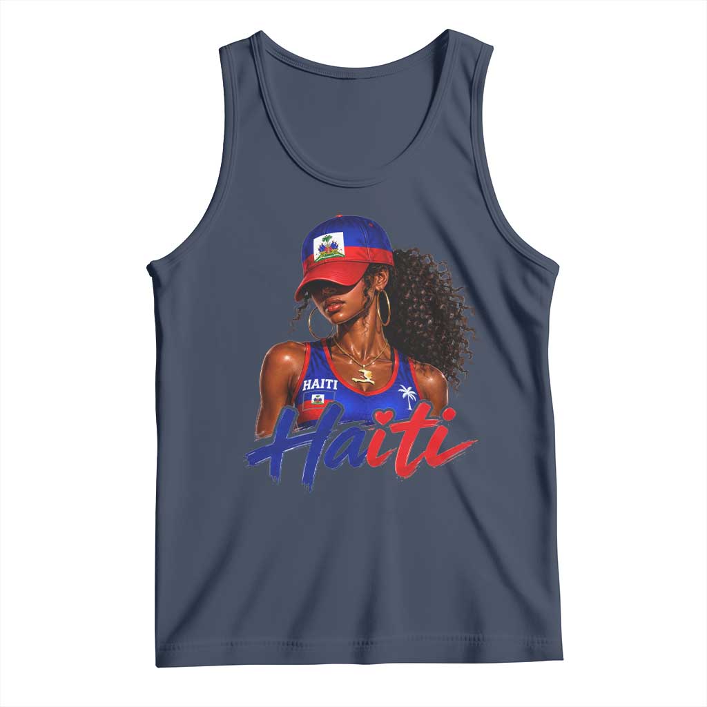 Haitian Girl Tank Top Melanin Black Girls Haiti Flag Proud Haitienne