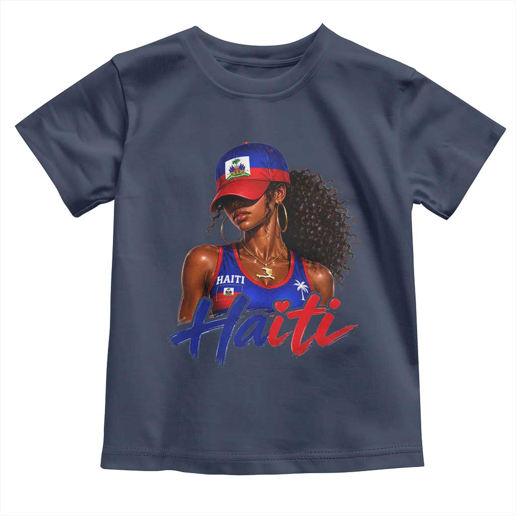 Haitian Girl Toddler T Shirt Melanin Black Girls Haiti Flag Proud Haitienne