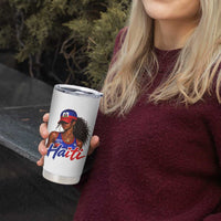 Haitian Girl Tumbler Cup Melanin Black Girls Haiti Flag Proud Haitienne