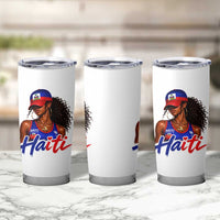 Haitian Girl Tumbler Cup Melanin Black Girls Haiti Flag Proud Haitienne