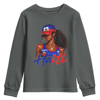 Haitian Girl Youth Sweatshirt Melanin Black Girls Haiti Flag Proud Haitienne