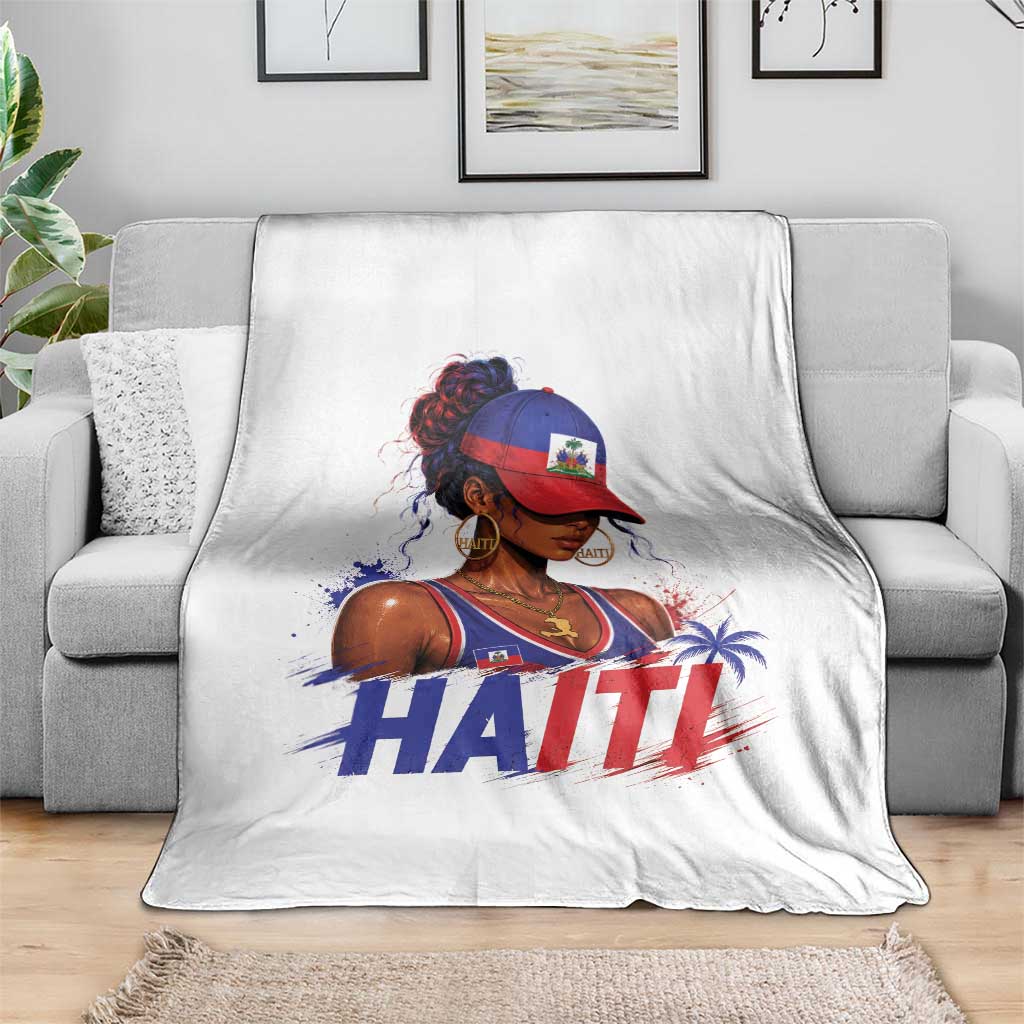Haitian Princess Throw Blanket Haiti Flag Haitienne Melanin Black Girls