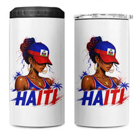 Haitian Princess 4 in 1 Can Cooler Tumbler Haiti Flag Haitienne Melanin Black Girls