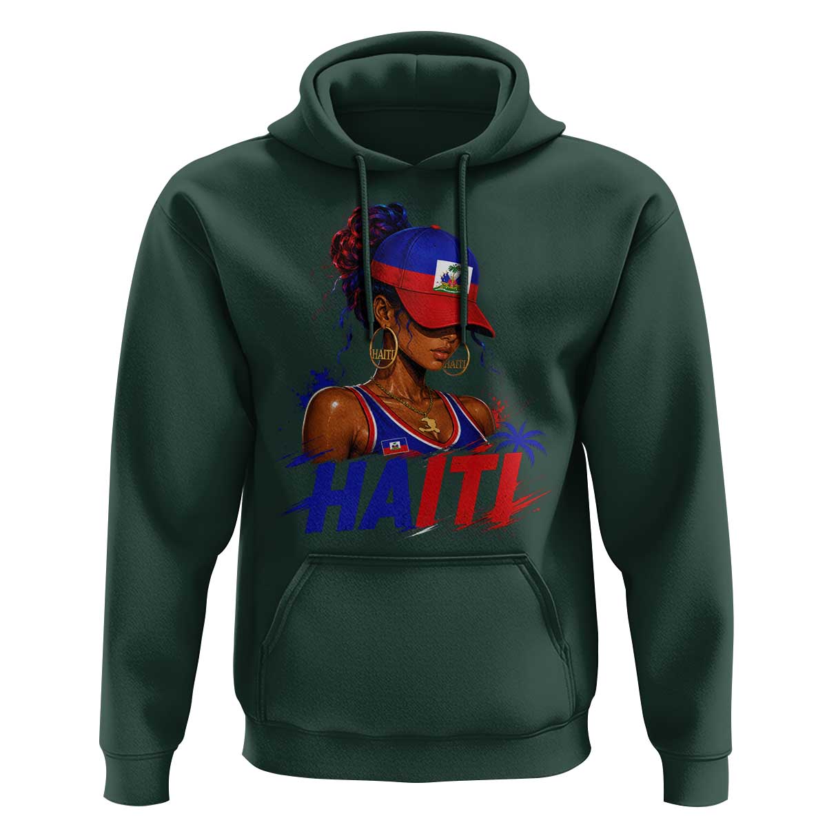 Haitian Princess Hoodie Haiti Flag Haitienne Melanin Black Girls