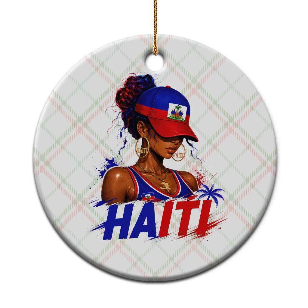 Haitian Princess Ceramic Ornament Haiti Flag Haitienne Melanin Black Girls