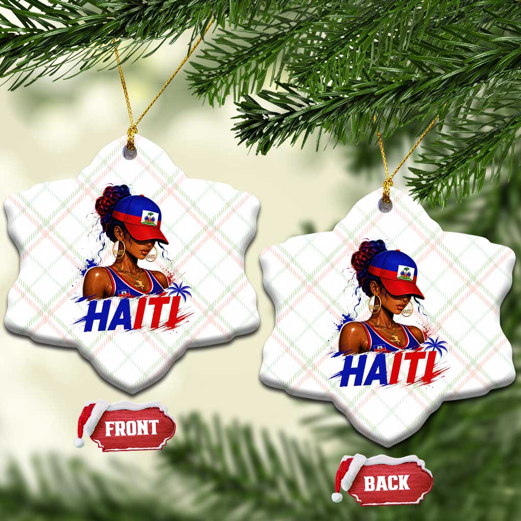 Haitian Princess Ceramic Ornament Haiti Flag Haitienne Melanin Black Girls