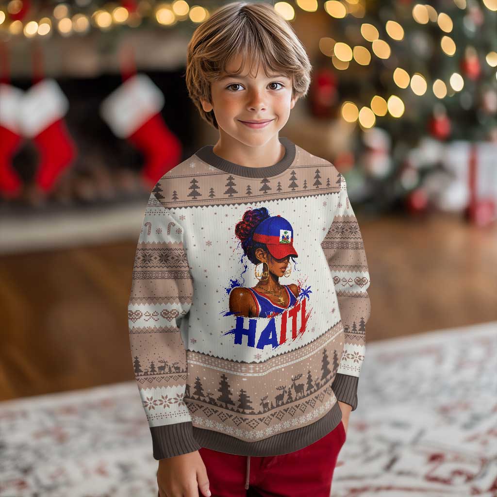 Haitian Princess Ugly Christmas Sweater Haiti Flag Haitienne Melanin Black Girls