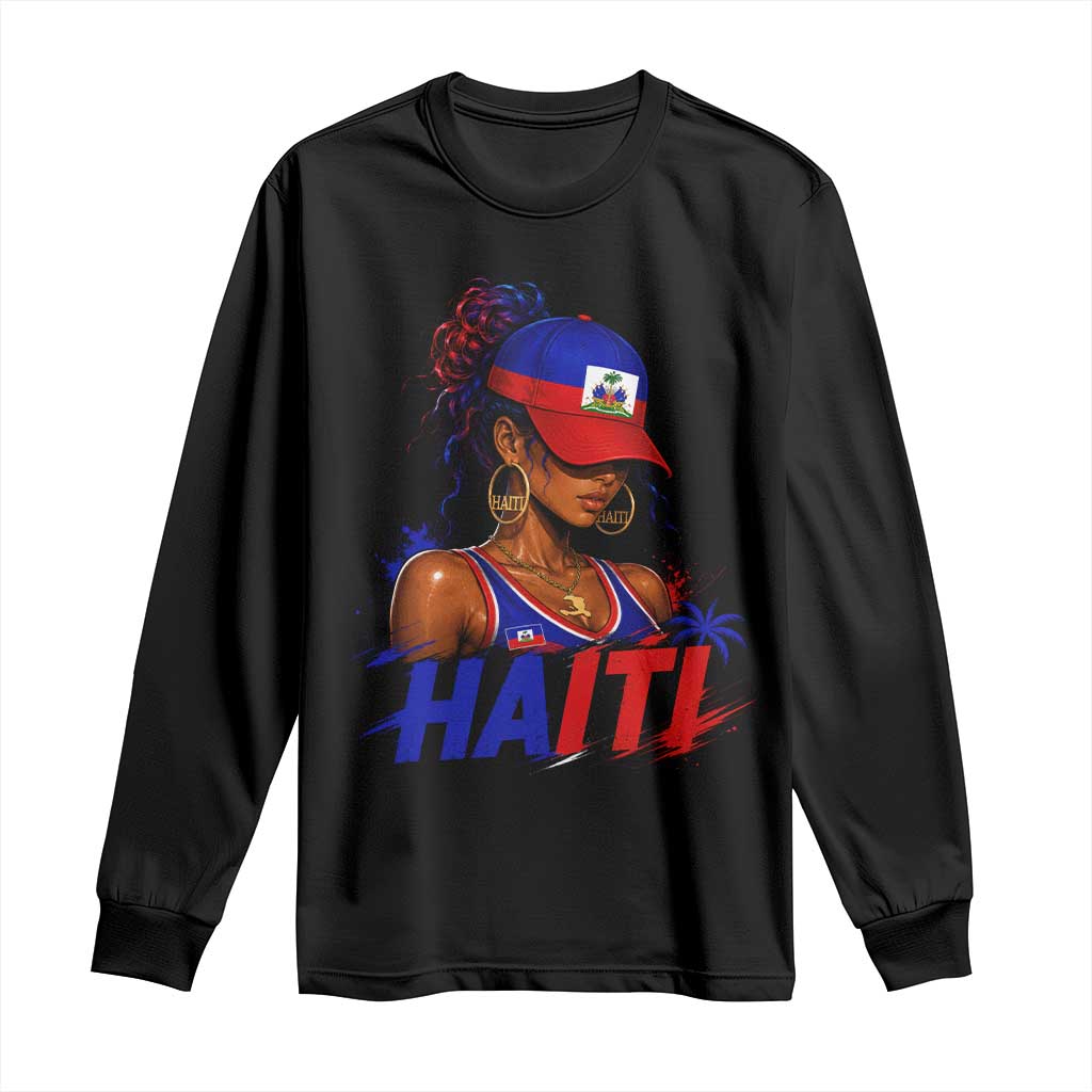 Haitian Princess Long Sleeve Shirt Haiti Flag Haitienne Melanin Black Girls