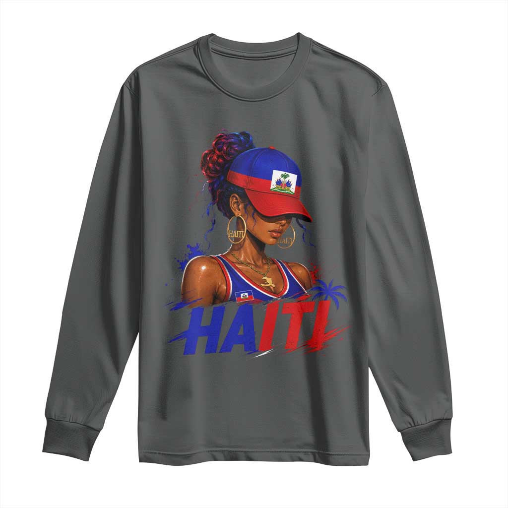 Haitian Princess Long Sleeve Shirt Haiti Flag Haitienne Melanin Black Girls