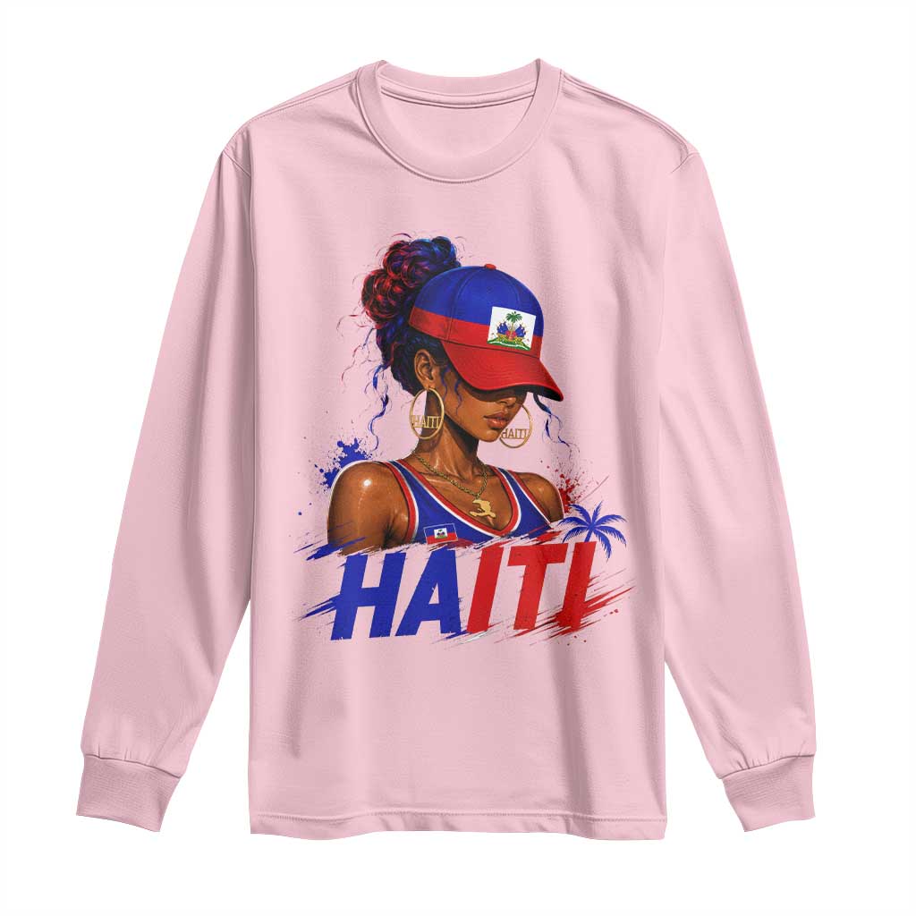 Haitian Princess Long Sleeve Shirt Haiti Flag Haitienne Melanin Black Girls