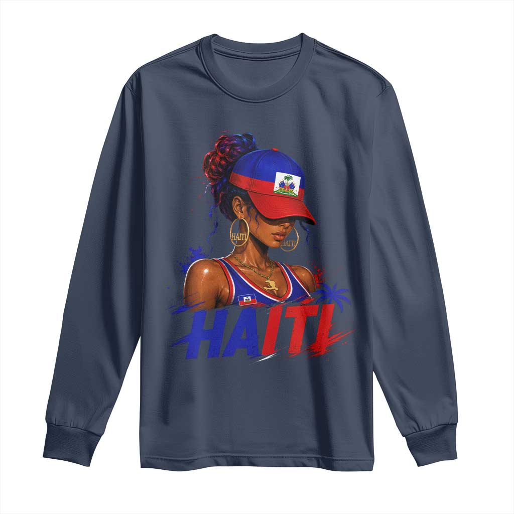 Haitian Princess Long Sleeve Shirt Haiti Flag Haitienne Melanin Black Girls