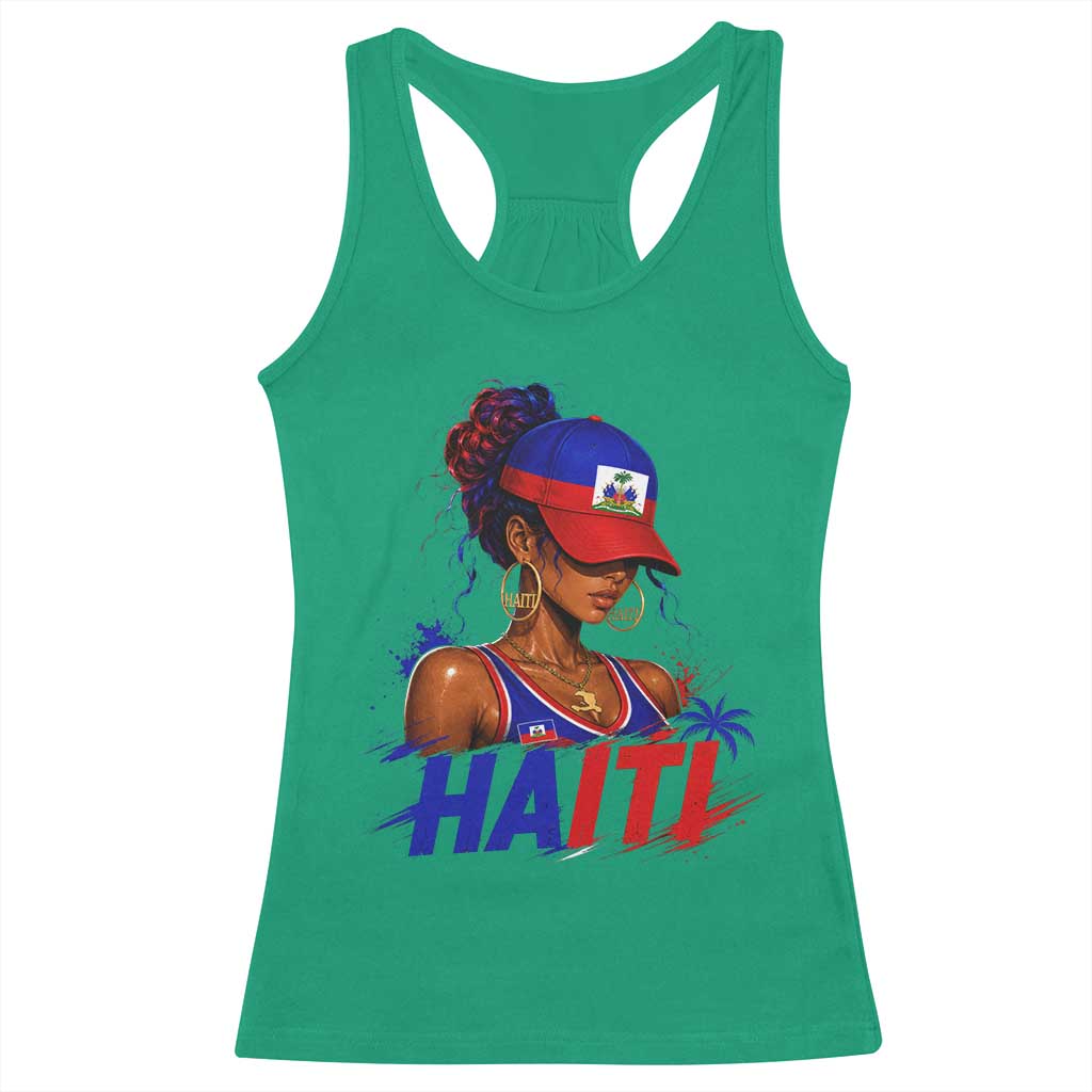 Haitian Princess Racerback Tank Top Haiti Flag Haitienne Melanin Black Girls