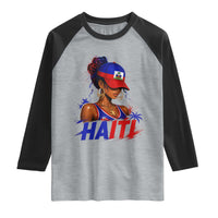Haitian Princess Raglan Shirt Haiti Flag Haitienne Melanin Black Girls