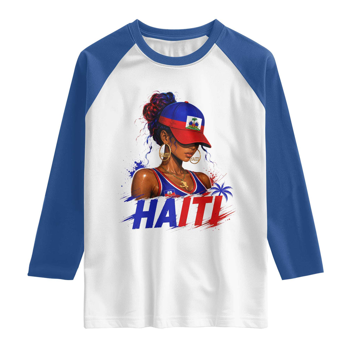 Haitian Princess Raglan Shirt Haiti Flag Haitienne Melanin Black Girls