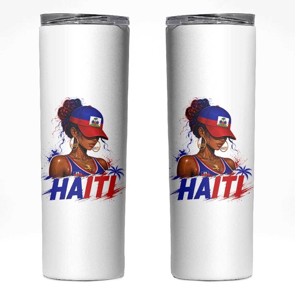 Haitian Princess Skinny Tumbler Haiti Flag Haitienne Melanin Black Girls