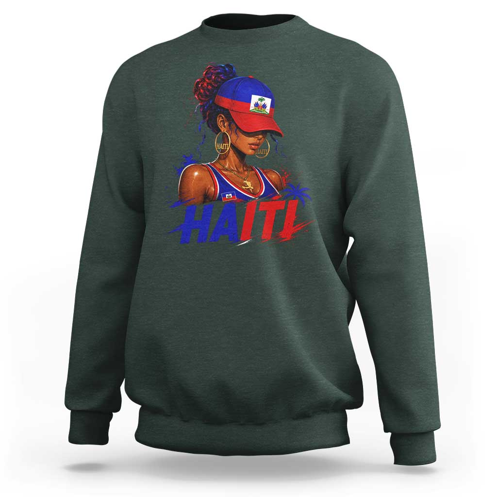 Haitian Princess Sweatshirt Haiti Flag Haitienne Melanin Black Girls